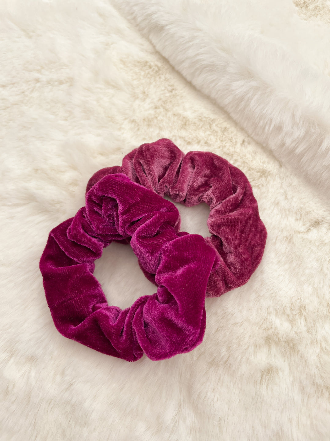 Chouchou petit format - Velours Rose (2)