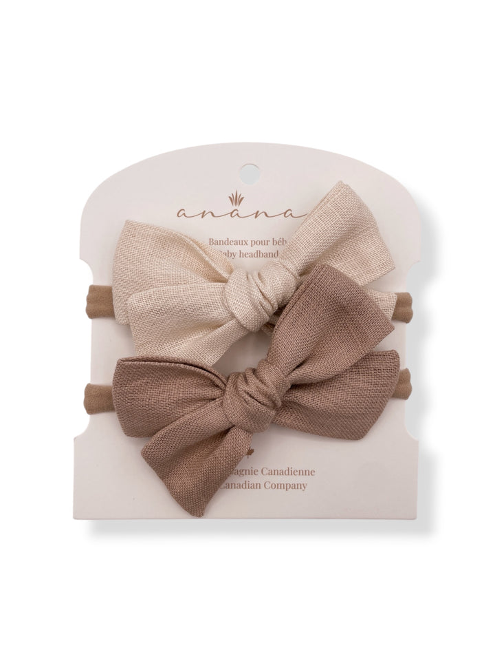 Linen Bows - Ivory/Beige