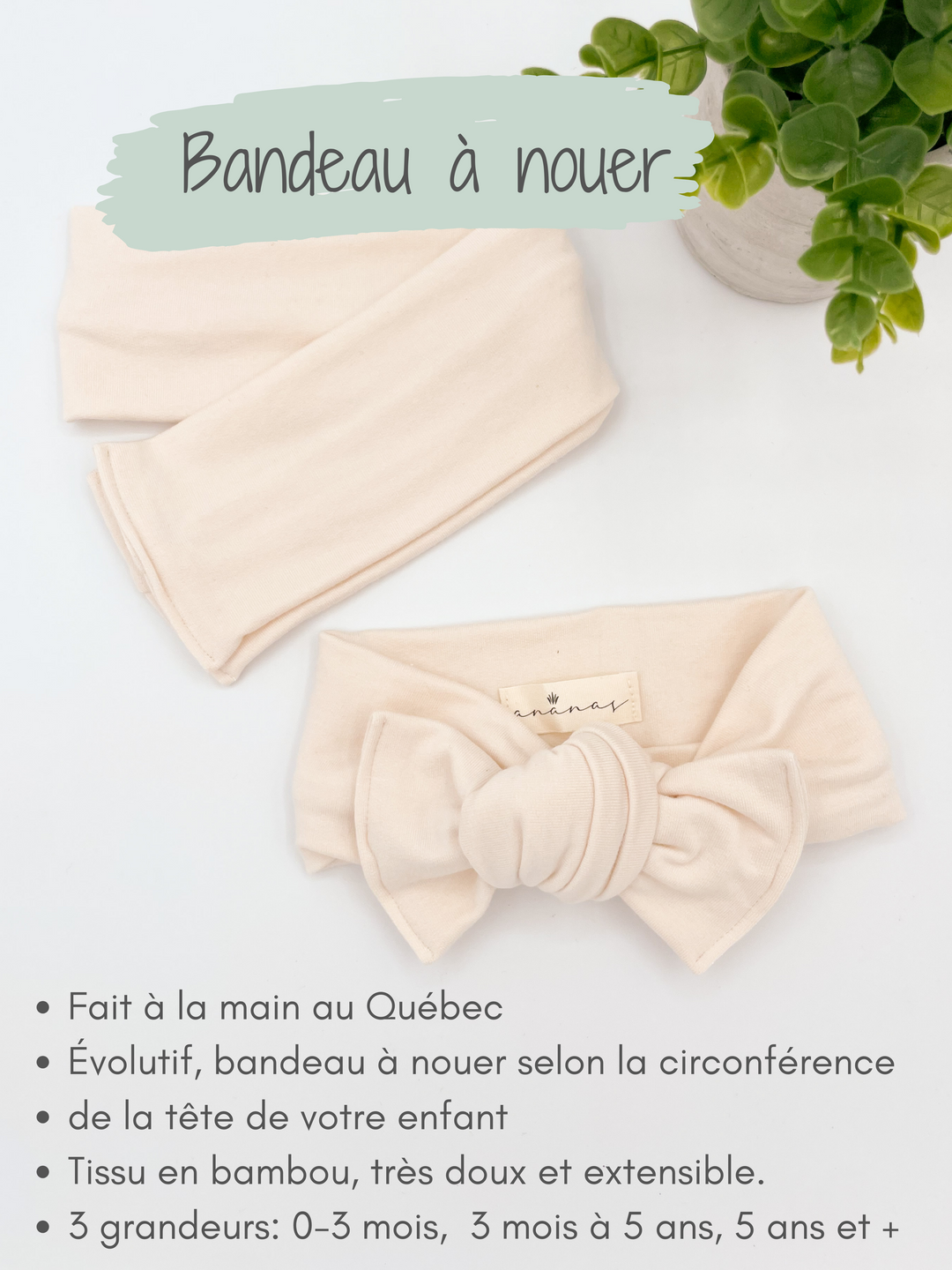 Bandeau boucle en bambou à nouer