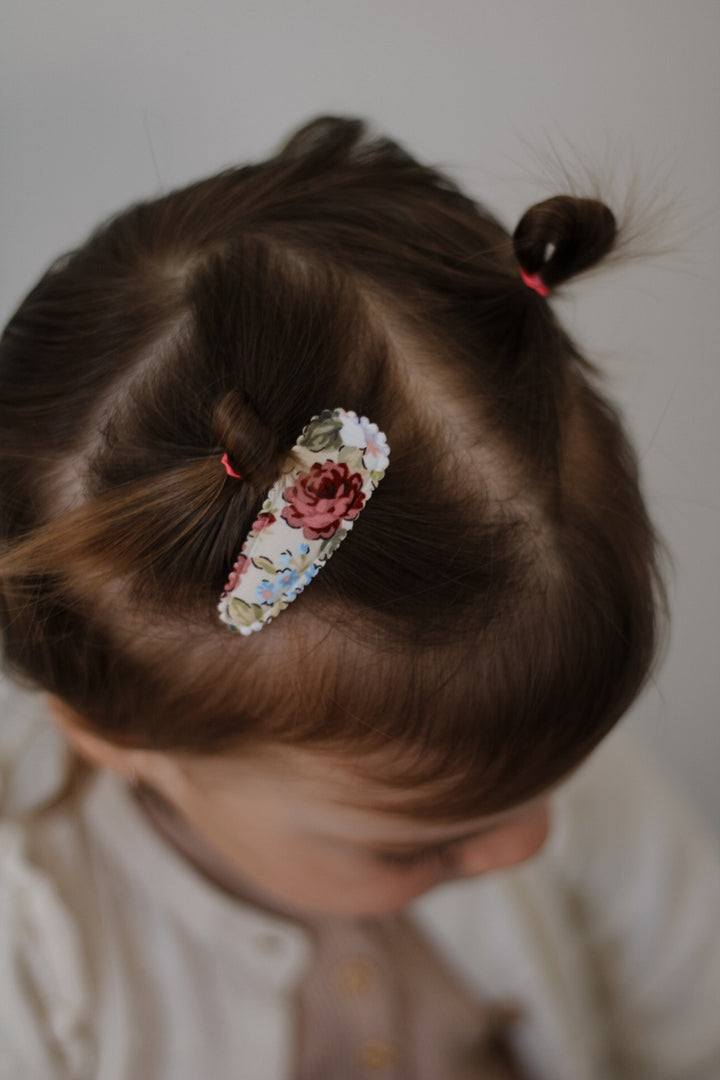 Duo de Barrettes "Snap Clip" en tissu - Printemps