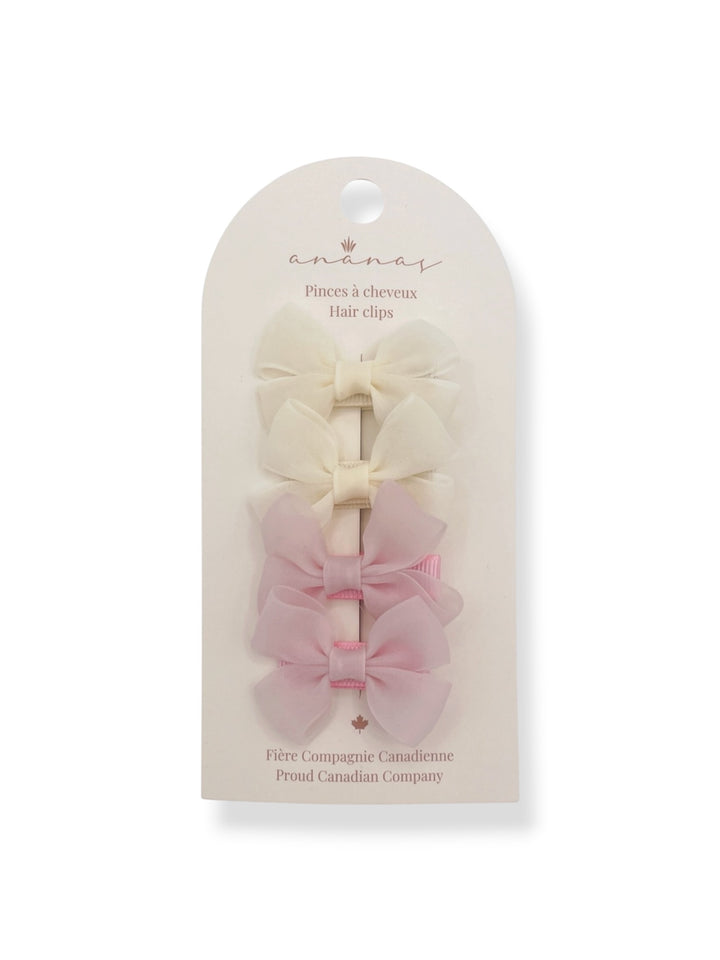 Bows on clip - Romance Ivory/Blush
