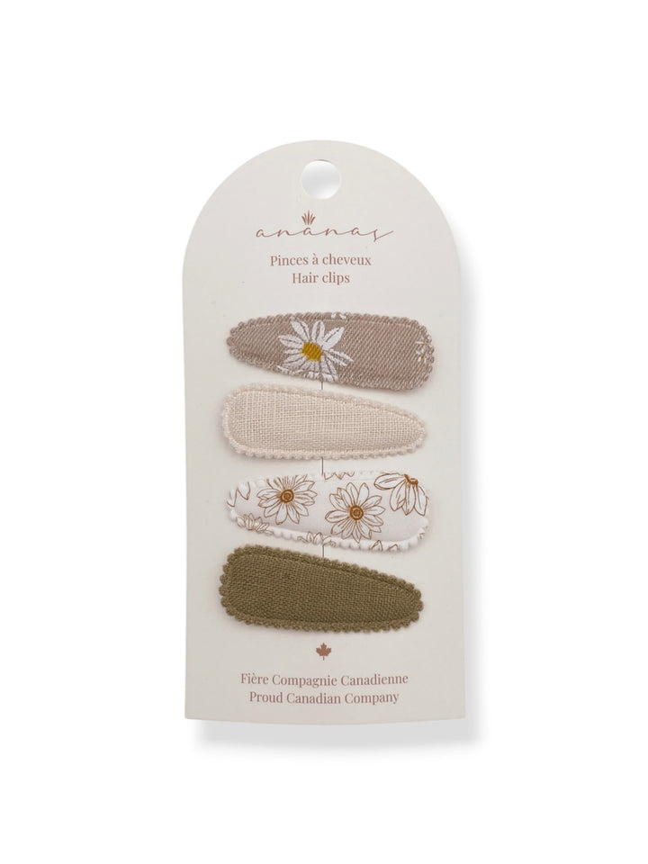 Snap Clips - Beige Floral