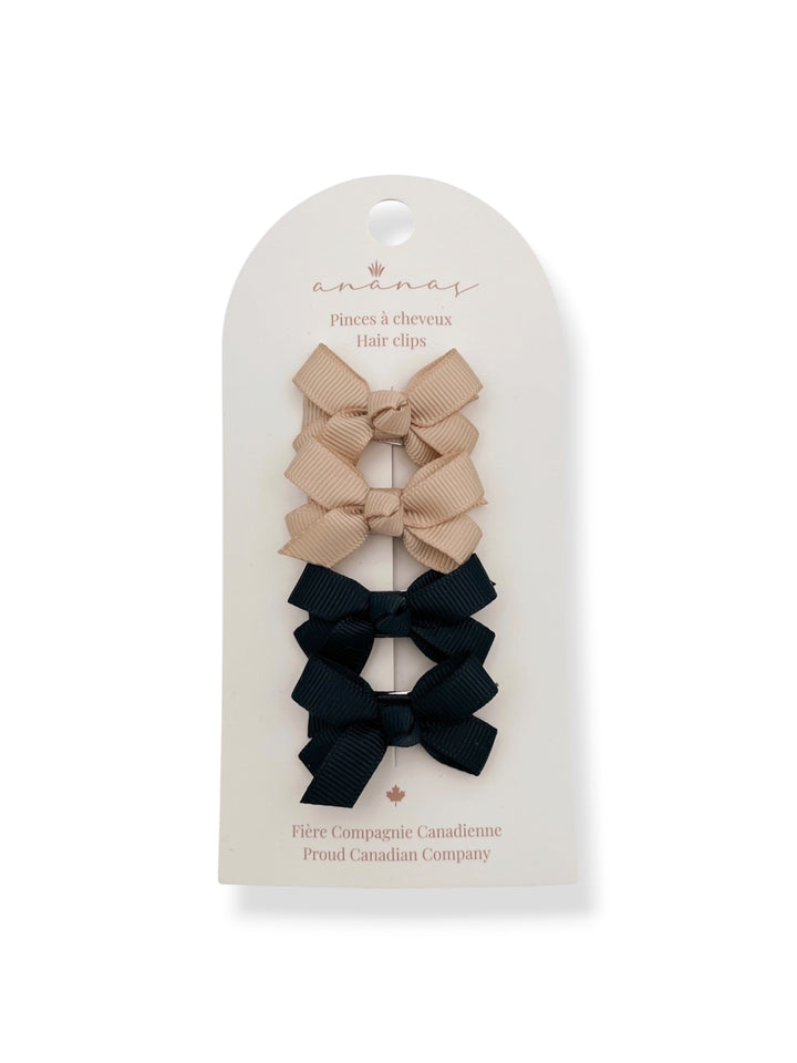 Mini Bows - Beige/Black