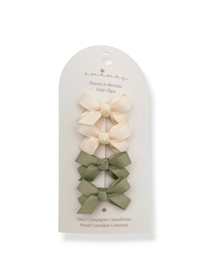 Mini Bows - Ivory/Sage