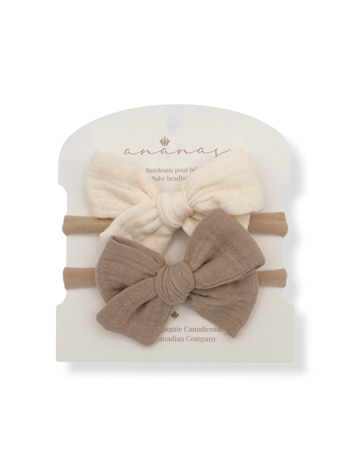 Muslin Bows - Ivory/Beige