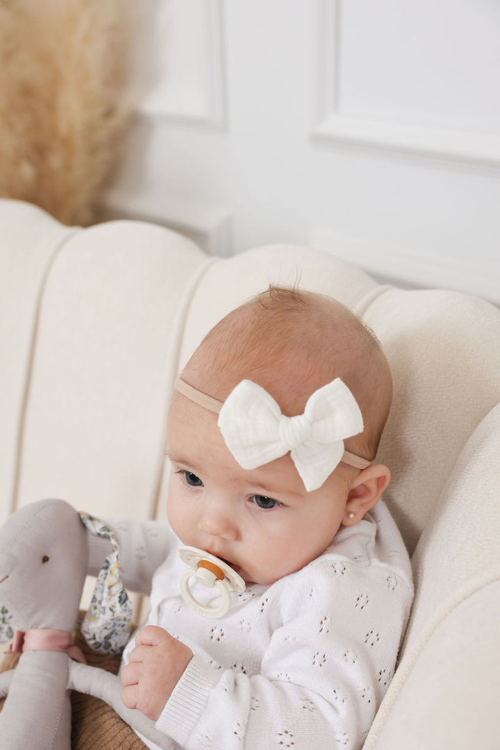 Boucles en mousseline - Blanc/Rose