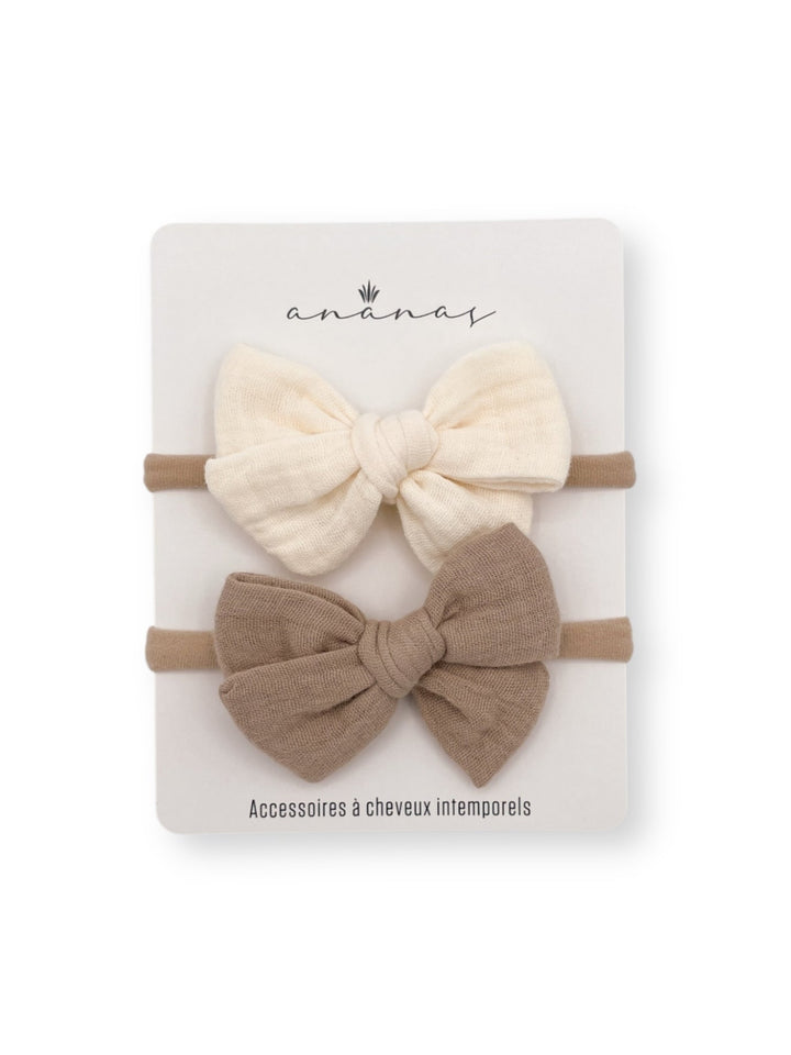 Boucles en mousseline - Ivoire/Beige