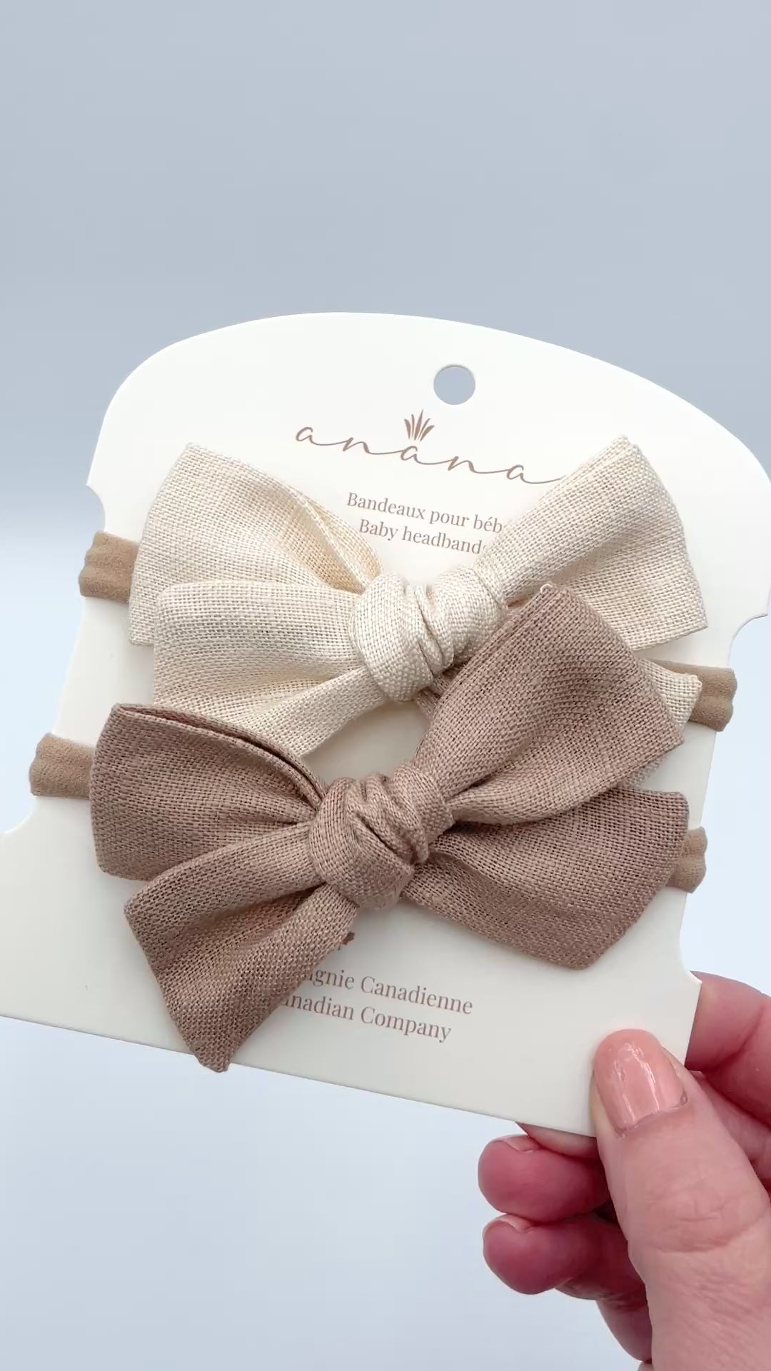 Linen Bows - Ivory/Beige