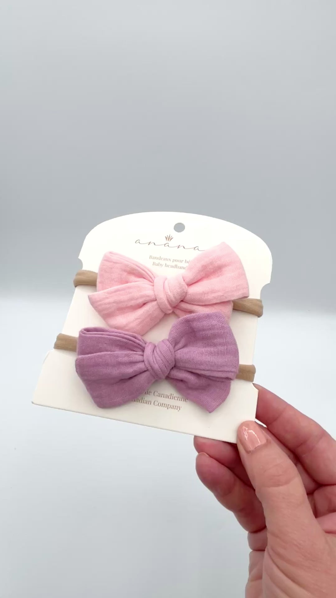 Muslin bows - Pink/Mauve