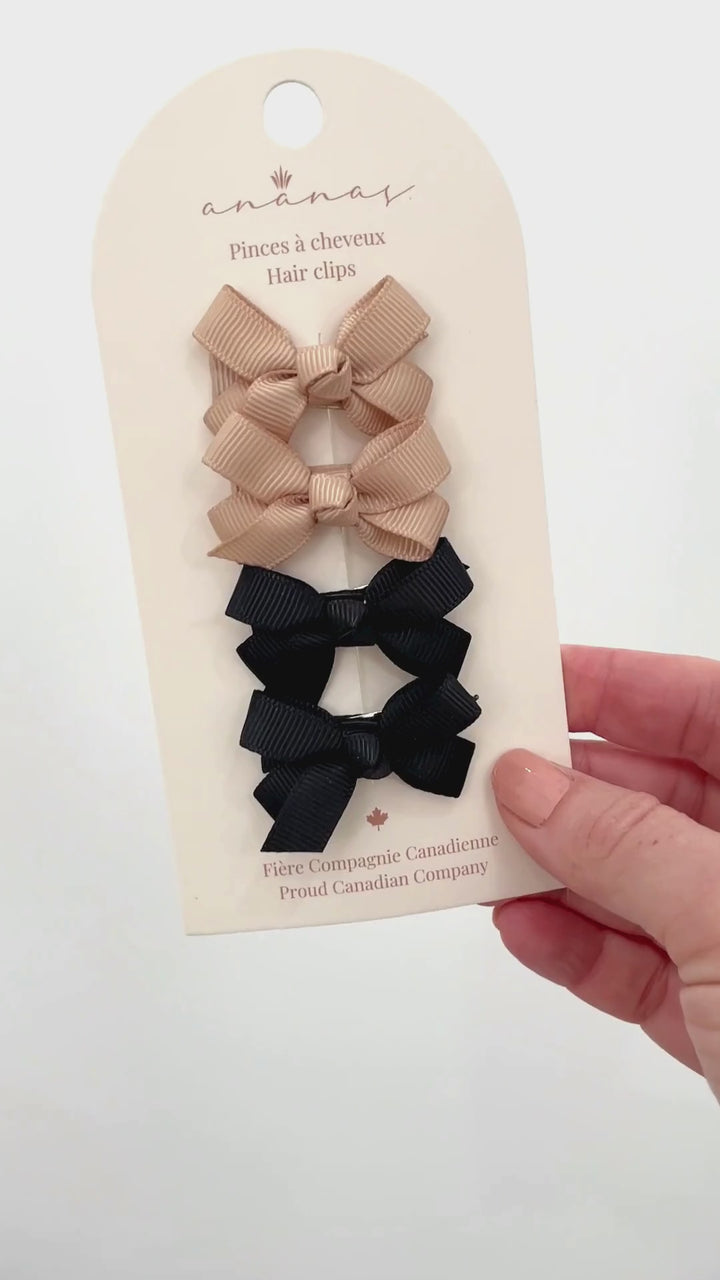 Mini Bows - Beige/Black