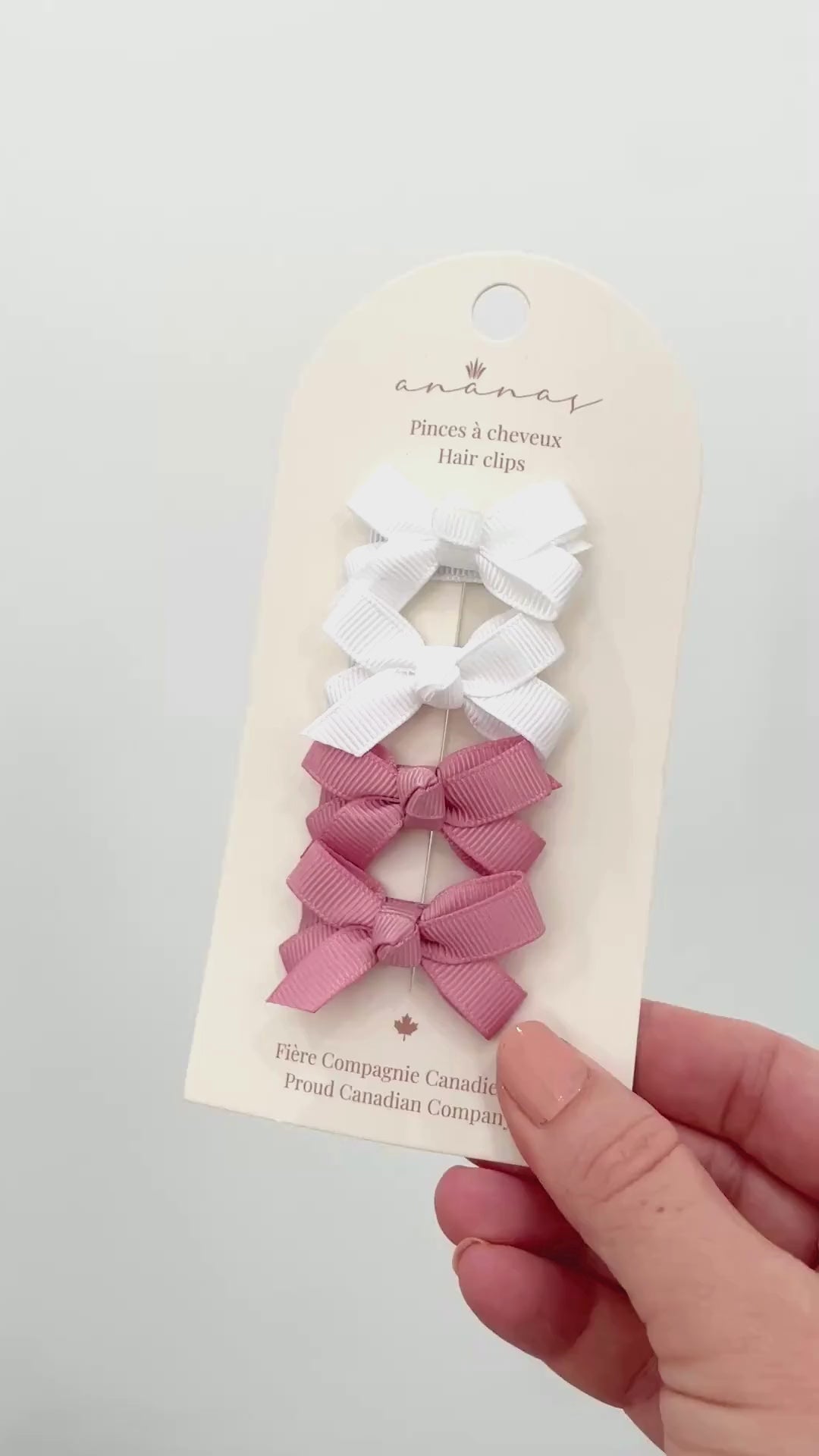 Mini Bows - White/Pink