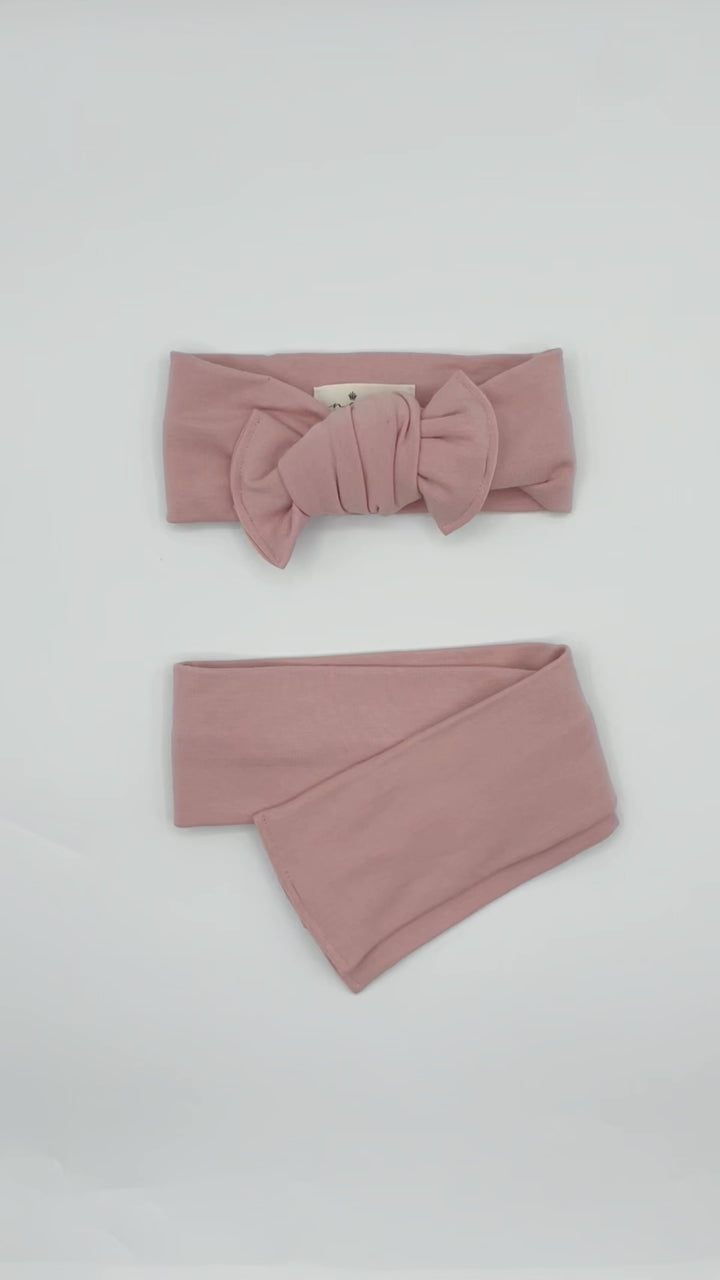 Bamboo bow headband to tie
