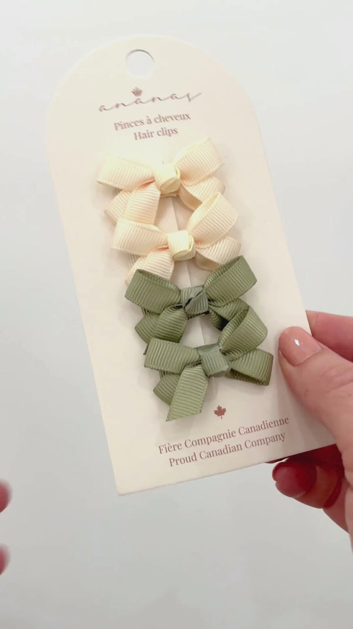 Mini Bows - Ivory/Sage